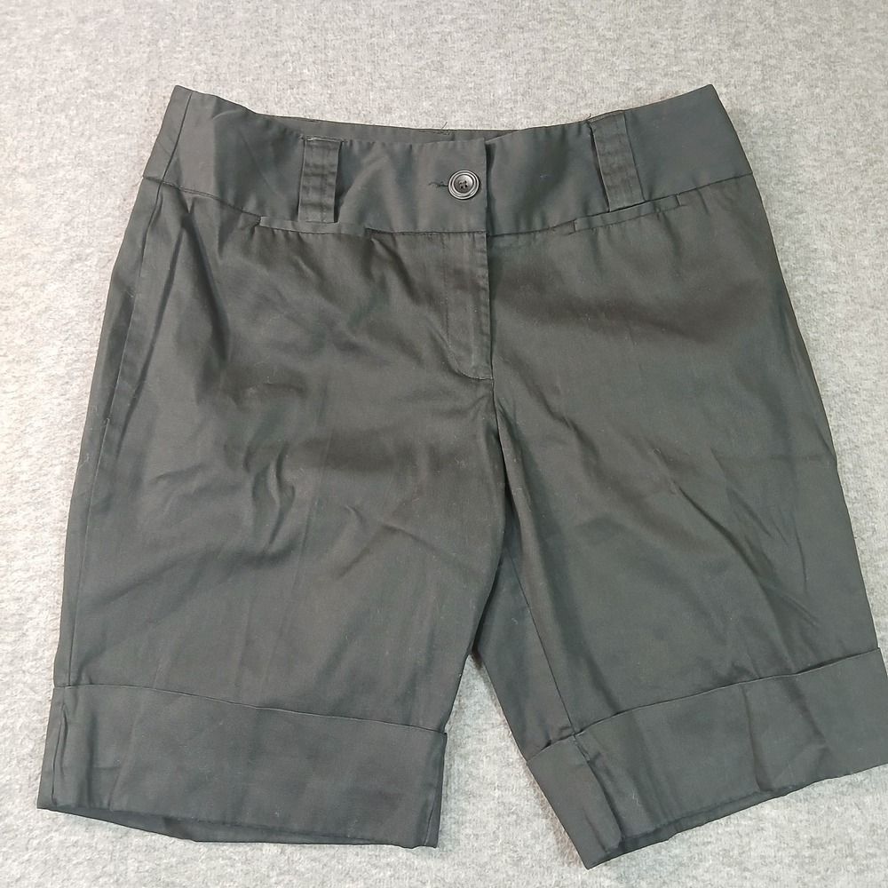 George Women's Size‎ 14 Black Beach Camp Flat Cuffed Shorts